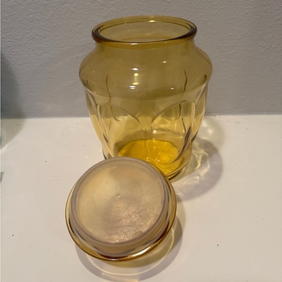 Vintage LE Smith Honey Amber Bubble Glass Apothecary Jar, Canister, Cookie Jar - Picture 5 of 10